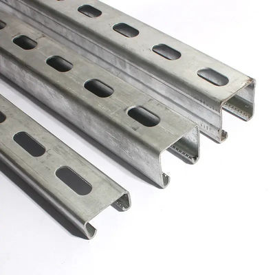 Galvanized Solid Strut Channel with 10 Feet Length and 14 Holes for Construction Support