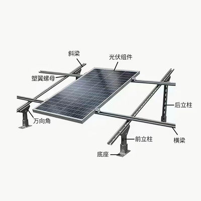 저 프로필 PV 패널 태양광 지붕 브래킷 모터캠 플랫 지붕을위한 기울기 마운트